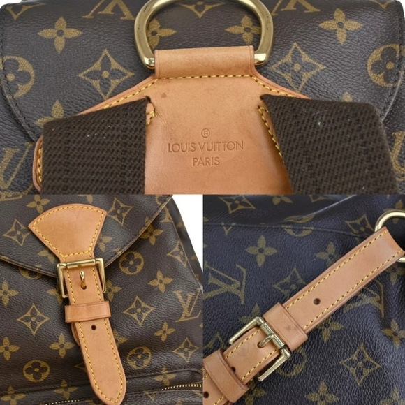 LOUIS VUITTO Montsouris GM Backpack Bag Monogram Leather Brown BAG - Picture 5 of 14